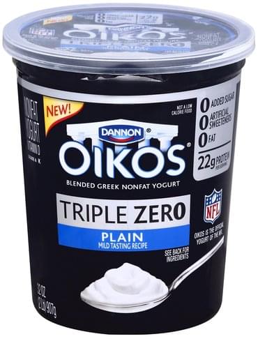 Oikos Blended, Nonfat, Greek, Plain Yogurt - 32 oz