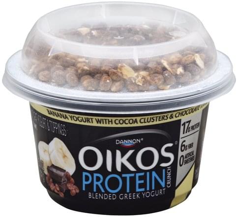Oikos Greek, Nonfat, Banana with Cocoa Clusters & Chocolate Flavor Yogurt & Toppings - 5 oz
