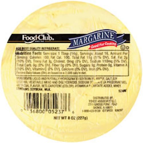Food Club Margarine 1, Nutrition Information Innit
