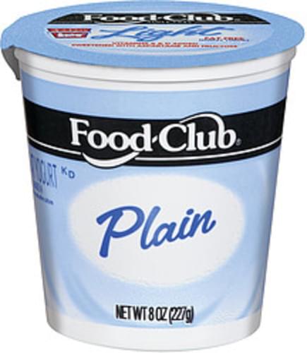 Food Club Nonfat Plain Yogurt - 8 oz