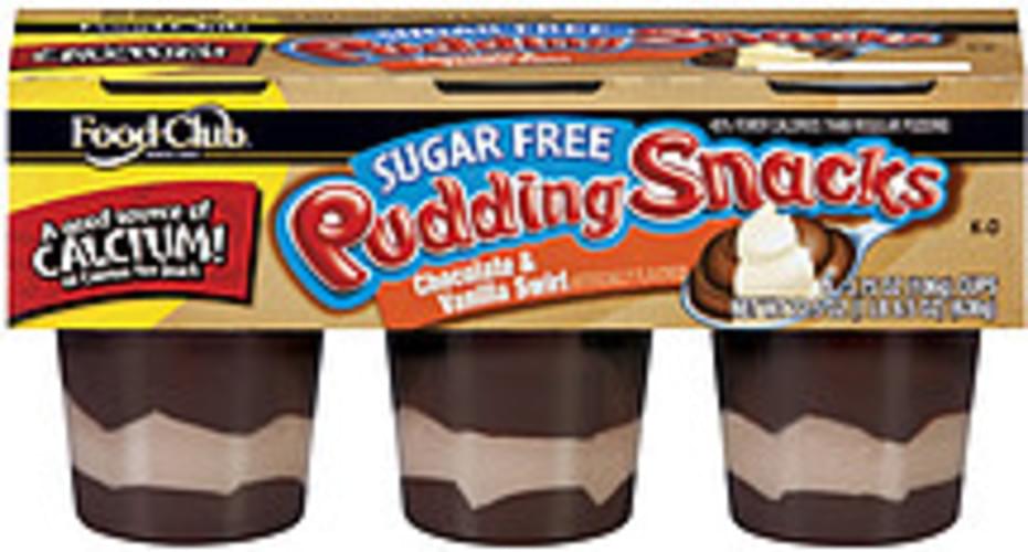 Food Club Chocolate & Vanilla Swirl Sugar Free Pudding Snacks 3.75 oz