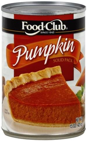 Food Club Solid Pack Pumpkin - 15 oz