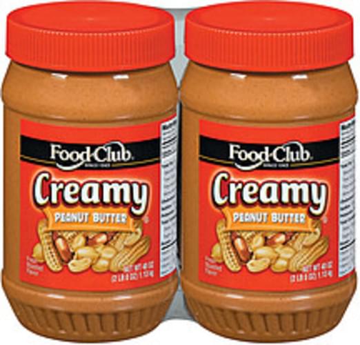 Food Club Creamy 40 Oz Peanut Butter 2 pkg, Nutrition Information Innit