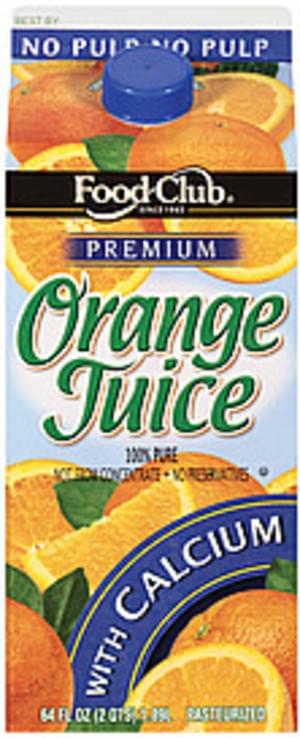 Food Club Premium w/Calcium Orange Juice - 64 oz