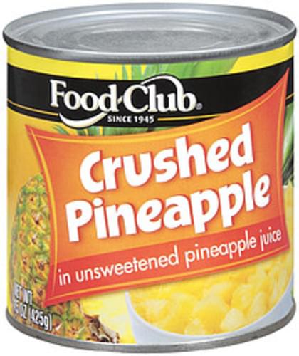 Food Club In Unsweetened Pineapple Juice Pineapple Crushed - 15 oz