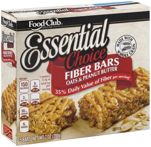 Food Club Oats & Peanut Butter Fiber Bars - 5 ea