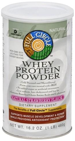 Full Circle Whey, Natural Strawberry Flavor Protein Powder - 16.2 oz