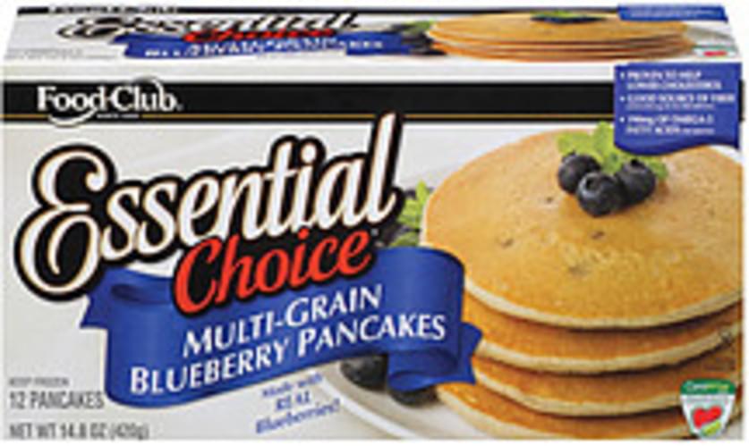 Food Club Essential Choice Multi-Grain Blueberry 12 Ct Pancakes - 14.8 oz