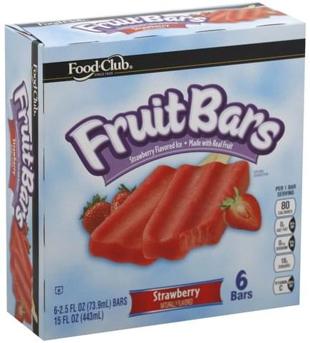 Food Club Strawberry Fruit Bars - 6 ea