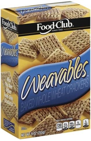 Food Club Baked, Whole Wheat Crackers - 9 oz