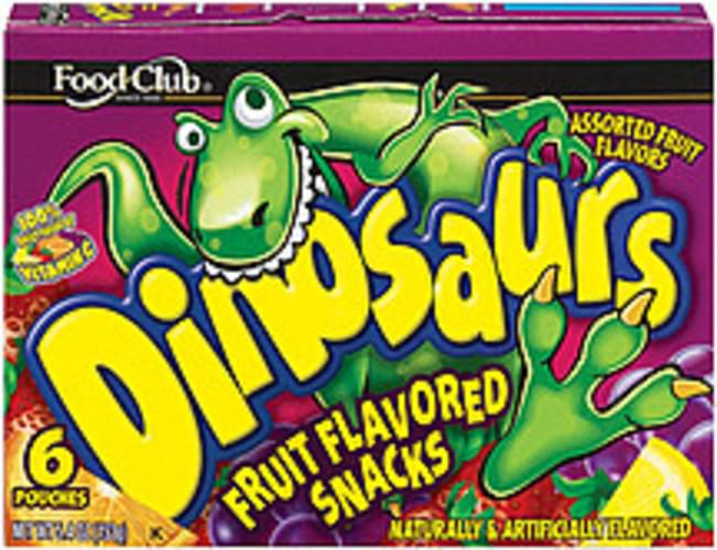 Food Club Dinosaurs 6 Ct Fruit Flavored Snacks 5.4 oz, Nutrition