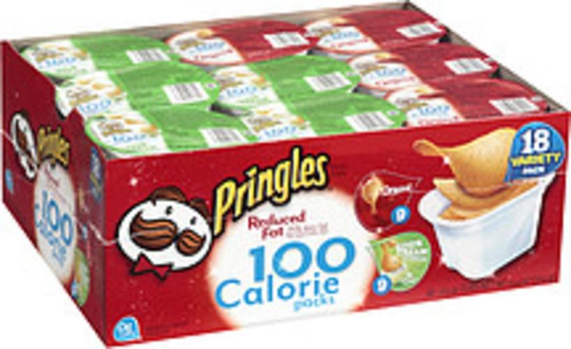Pringles Potato Chips 100 Calorie Variety Pk .63 Oz Tubs 0, Nutrition
