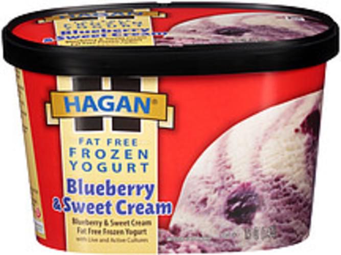 Hagan Ice Cream Fat Free Frozen Yogurt Blueberry & Sweet Cream 1.5 QT, Nutrition Information