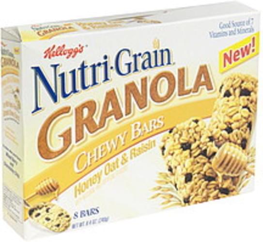 NutriGrain Honey Oat & Raisin Granola Chewy Bars 8 ea, Nutrition