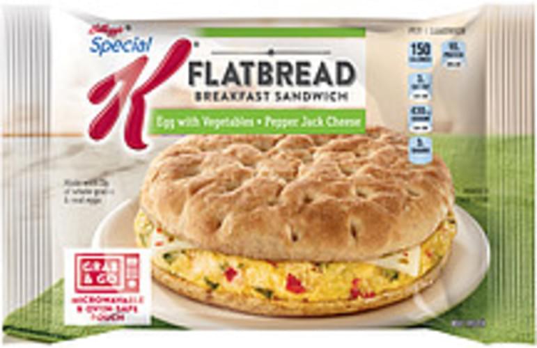 Kellogg's Special K Egg With Vegetables & Pepper Jack Cheese Flatbread Breakfast Sandwich 3.35