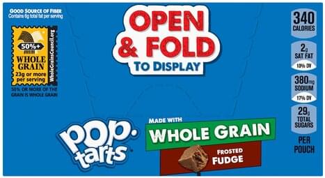 Pop Tarts Whole Grain, Frosted Fudge Toaster Pastries - 6 ea