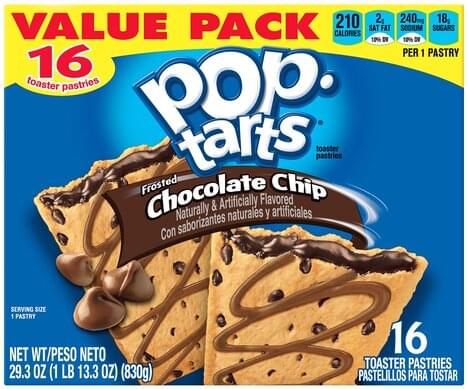 Pop Tarts Frosted, Chip, Value Pack Toaster Pastries 16 Information | Innit
