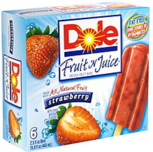 Dole strawberry frozen fruit bars 6 ea nutrition information innit