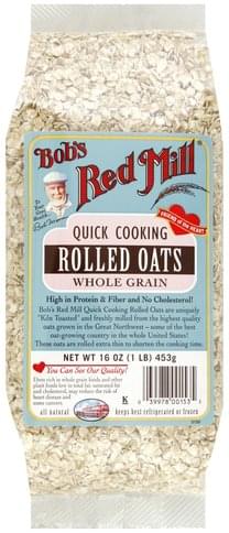 Bobs Red Mill Whole Grain, Quick Cooking Rolled Oats - 16 oz