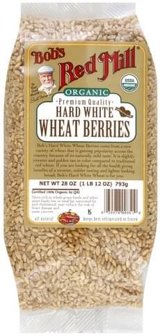 Bobs Red Mill Hard White, Organic Wheat Berries - 28 oz