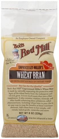 Bobs Red Mill Unprocessed Miller's Wheat Bran - 8 oz