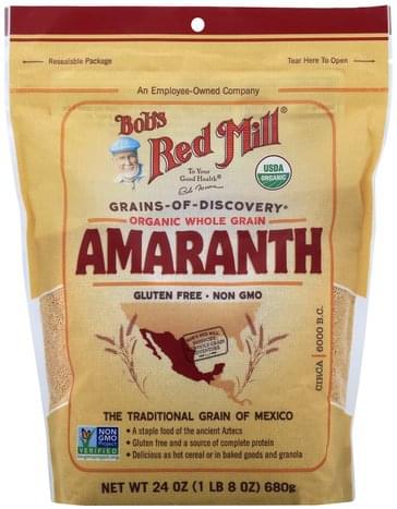 Bobs Red Mill Organic, Whole Grain Amaranth - 24 oz