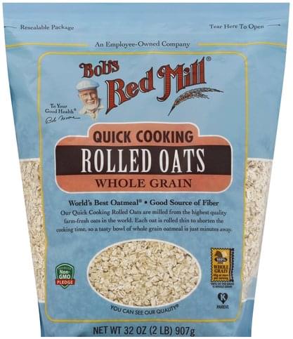 Bobs Red Mill Quick Cooking, Whole Grain Rolled Oats - 32 oz