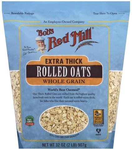 Bobs Red Mill Whole Grain, Extra Thick Rolled Oats - 32 oz