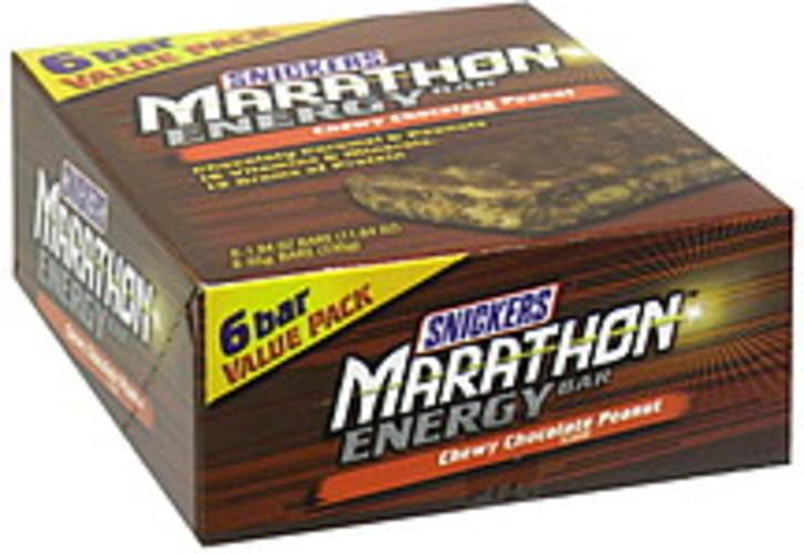 Snickers Chewy Chocolate Peanut Energy Bar - 6 ea