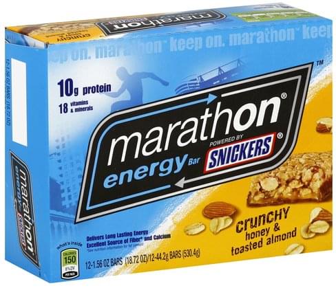 Snickers Crunchy Honey & Toasted Almond Energy Bar - 12 ea