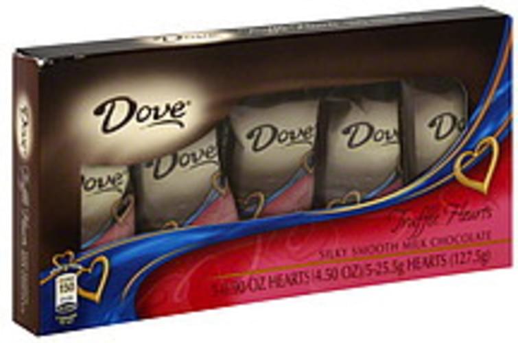 Dove Silky Smooth, Milk Chocolate Truffle Hearts 5 ea, Nutrition