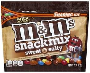M&M'S Milk Chocolate Snack Mix Sweet & Salty Sharing Size 7.7