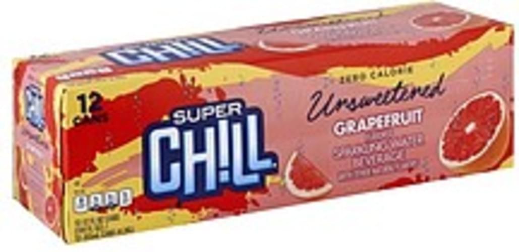 Super Chill Unsweetened, Grapefruit Flavored Sparkling Water Beverage 12 ea, Nutrition