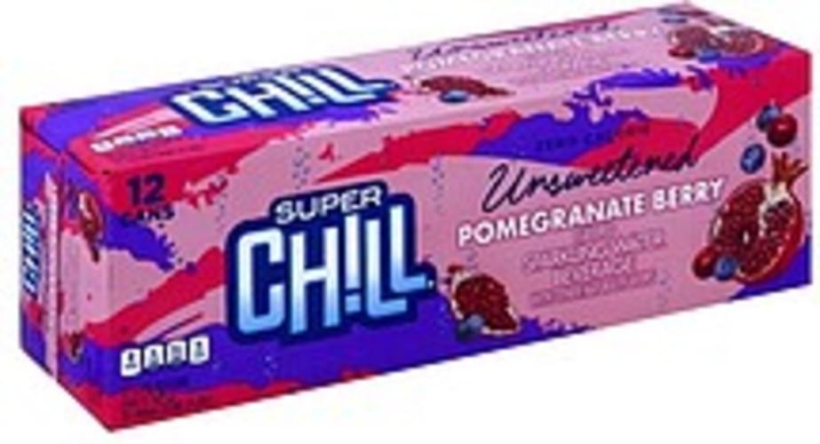 Super Chill Unsweetened, Pomegranate Berry Flavored Sparkling Water Beverage 12 ea, Nutrition