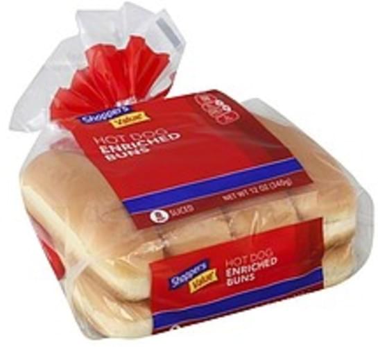 Shoppers Value Enriched, Sliced Hot Dog Buns 8 ea, Nutrition