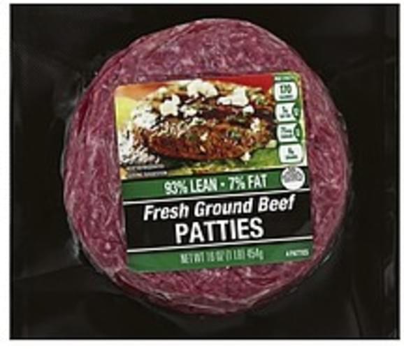 Cub Fresh Ground, 93/7 Beef Patties - 4 ea