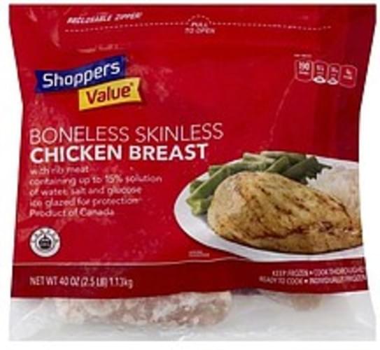 Shoppers Value Boneless Skinless Chicken Breast 40 oz, Nutrition