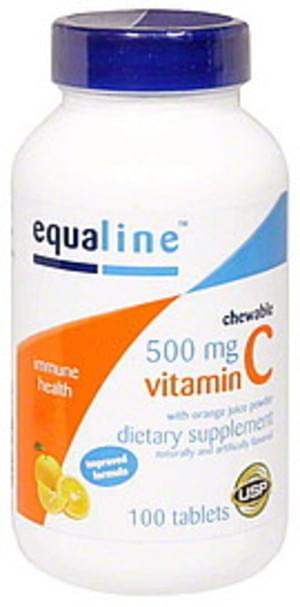 Equaline with Orange Juice Powder, 500 mg, Tablets Chewable Vitamin C - 100 ea