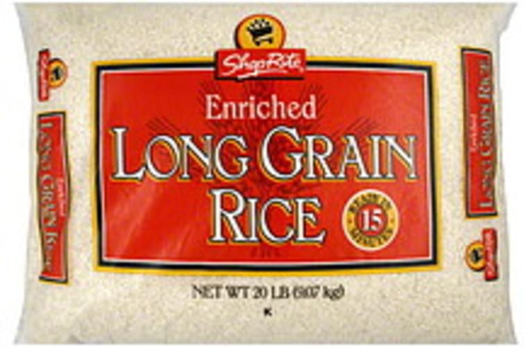 ShopRite Enriched, Long Grain Rice 20 lb, Nutrition Information Innit
