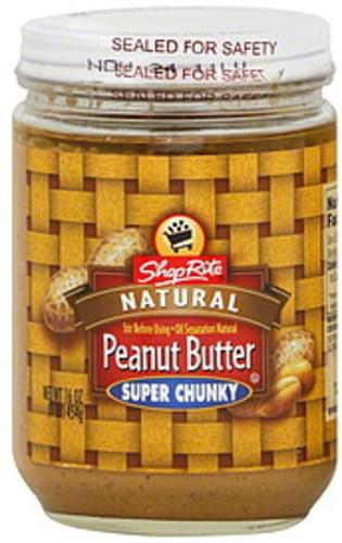 ShopRite Natural, Super Chunky Peanut Butter - 16 oz
