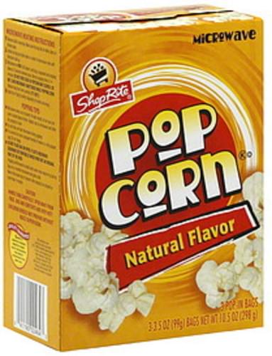 ShopRite Natural Flavor Microwave Popcorn - 3 ea, Nutrition Information