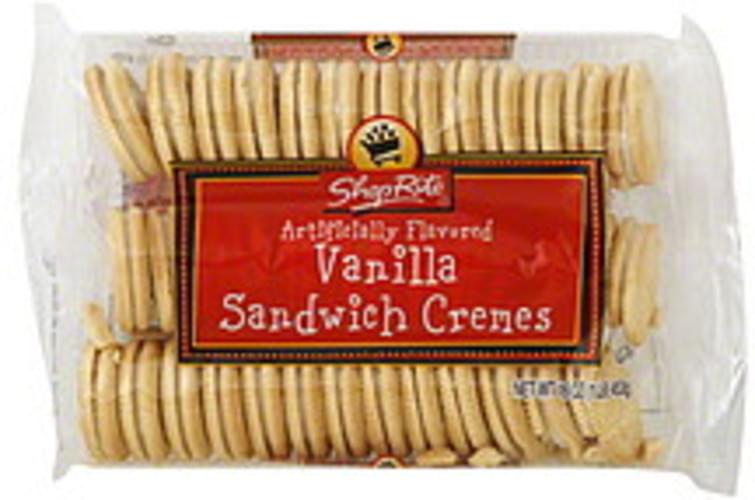 ShopRite Sandwich, Vanilla, Crème Cookies 16 oz, Nutrition