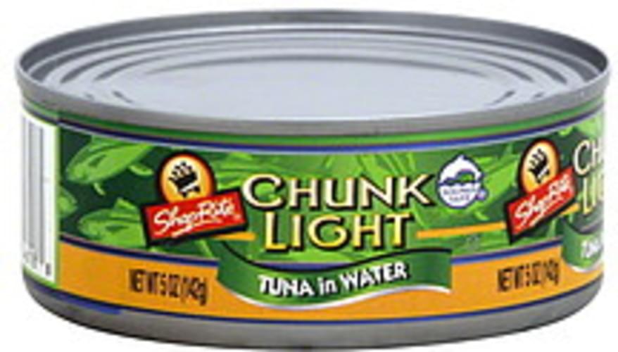 ShopRite Chunk Light in Water Tuna 5 oz, Nutrition Information Innit