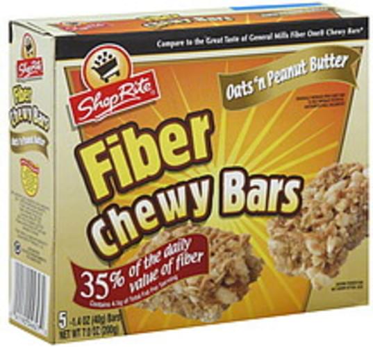 ShopRite Fiber, Oats 'N Peanut Butter Chewy Bars - 5 ea