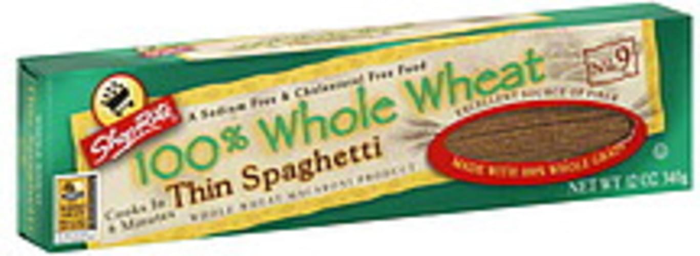 ShopRite Thin, 100 Whole Wheat, No. 9 Spaghetti 12 oz, Nutrition