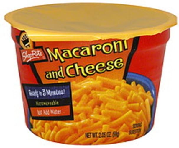 ShopRite Macaroni and Cheese 2.05 oz, Nutrition Information Innit