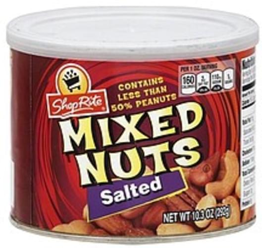 ShopRite Salted Mixed Nuts 10.3 oz, Nutrition Information Innit