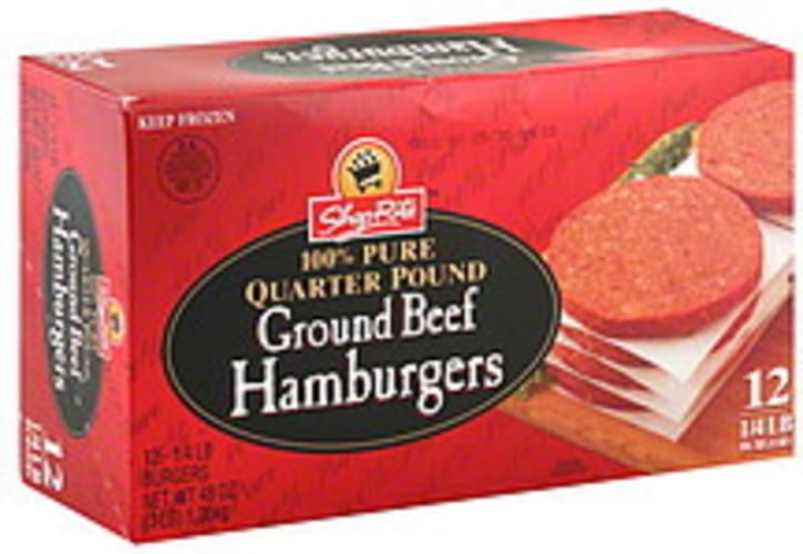 ShopRite Ground Beef Hamburgers 12 ea, Nutrition Information Innit
