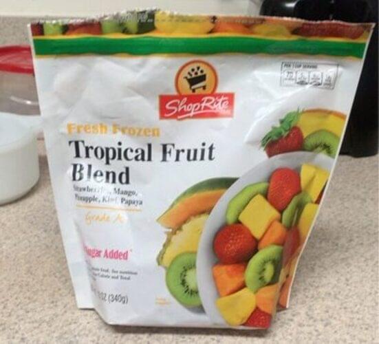 ShopRite Tropical Fruit Blend 12 oz, Nutrition Information Innit