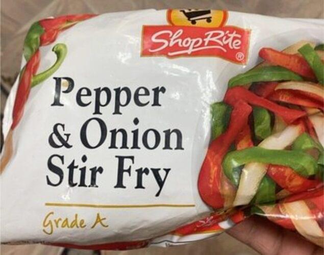 ShopRite Pepper & Onion Stir Fry 14 oz, Nutrition Information Innit